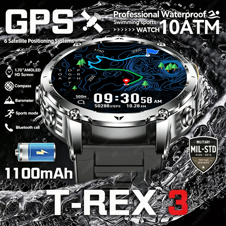 ساعة ذكية T-Rex 3 بدرجة عسكرية - مراجعة Smartwatch M Active وسعره